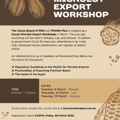 Read more about the article Cocoa Mircolot Export Workshop